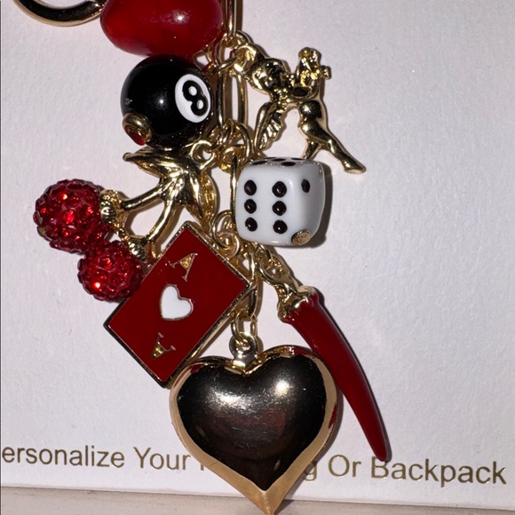 Persimmon Gold and Red Charm Keychain/Bag Charm NIB - Picture 3 of 5
